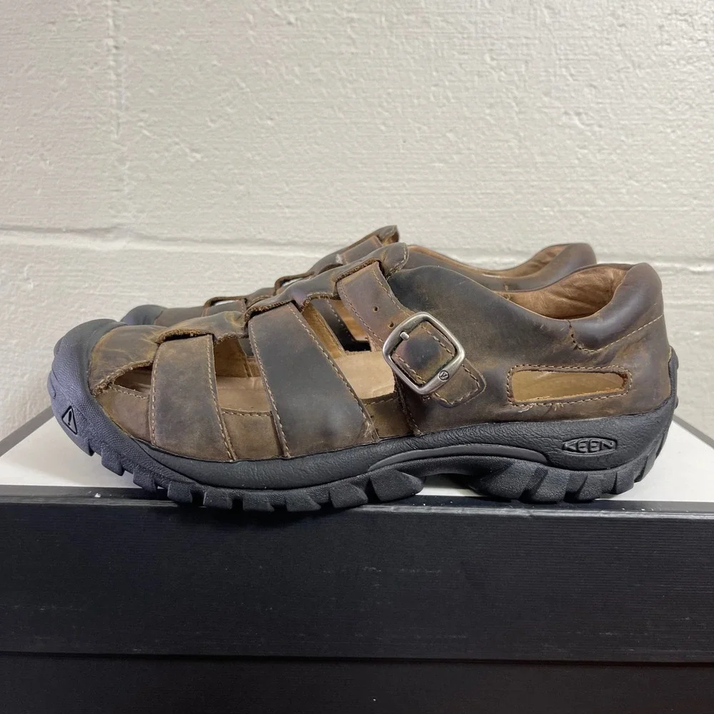 Keen Fisherman Sandals Brown Leather Closed Toe Buckle Women's 10 US/7.5 UK